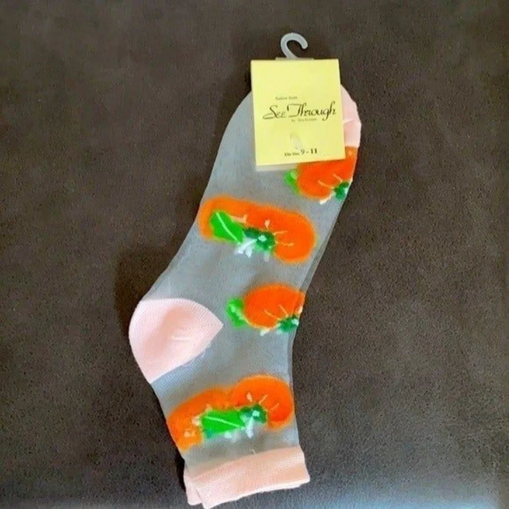 See through Pumpkin Clear Socks